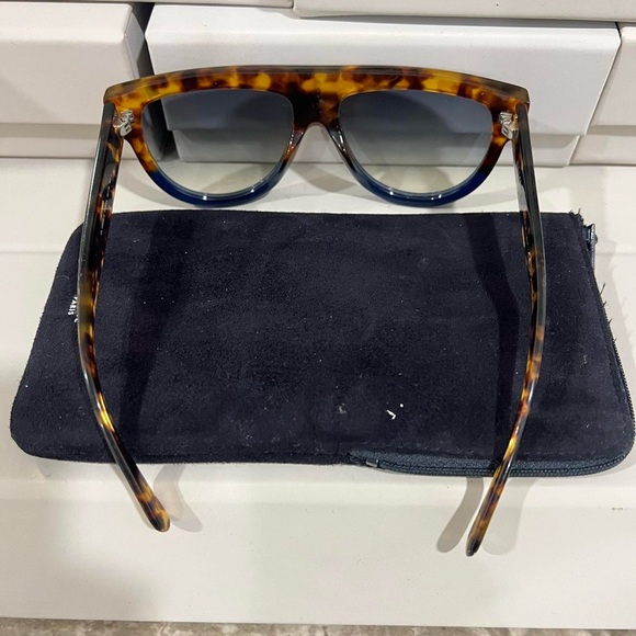 CELINE FLATTOP TWO TONE SHIELD SUNGLASSES - Picture 2 of 5